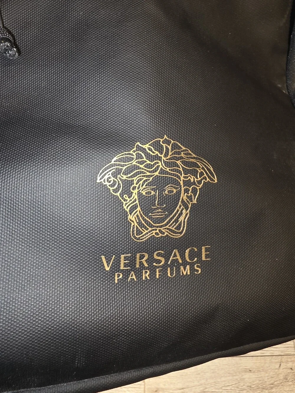 Versace Black Backpack with Gold Medusa Logo